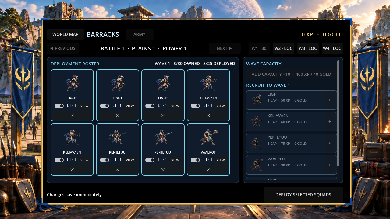 Capture Koraaver Barracks deployment roster