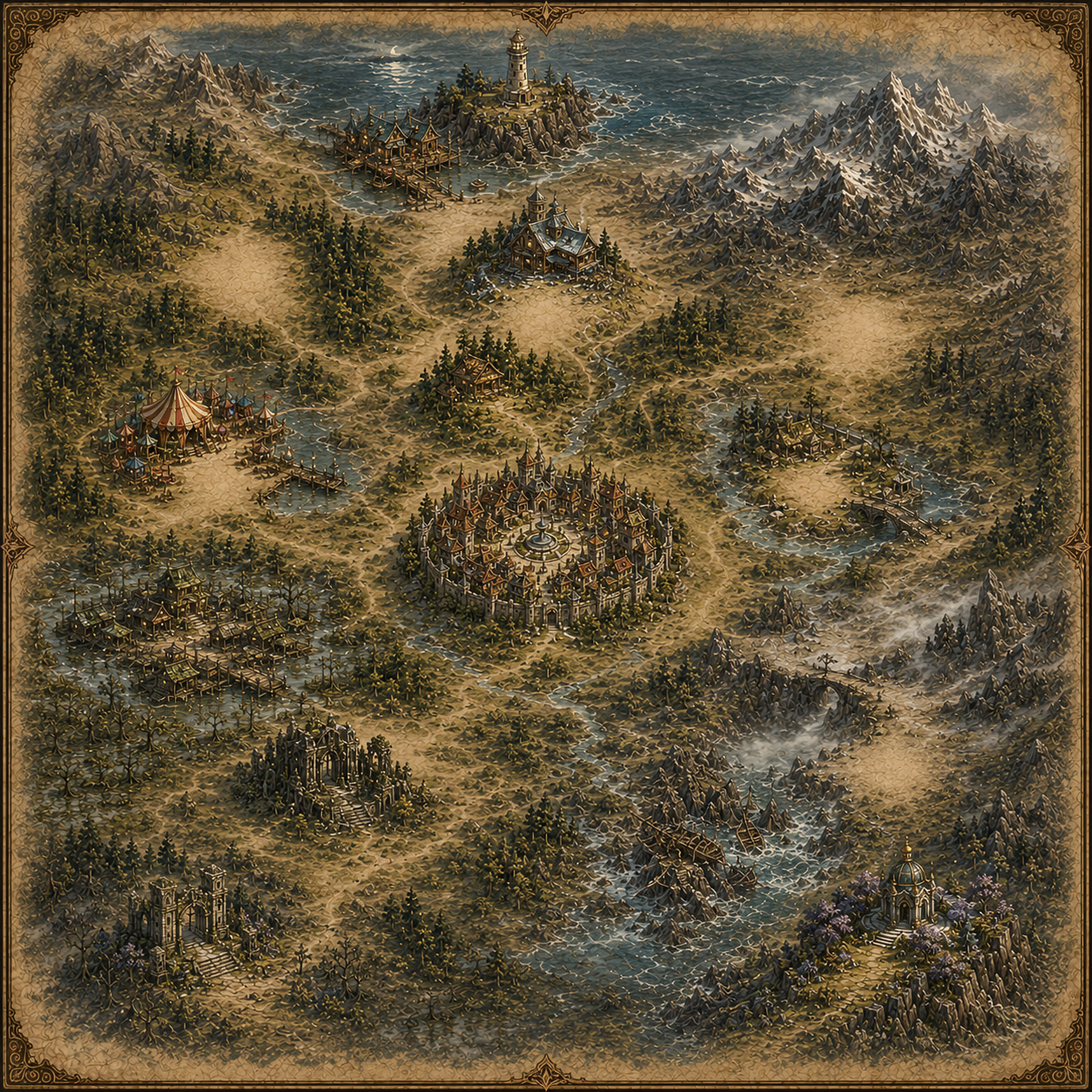 Relic Roads illustrated game board